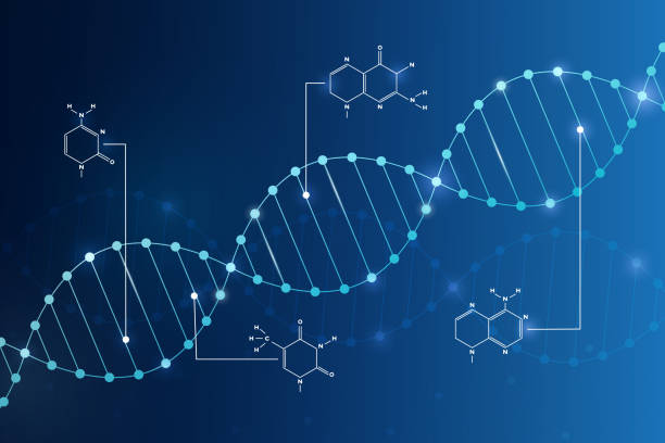 DNA & chromosome for COVID or corona virus abstract background