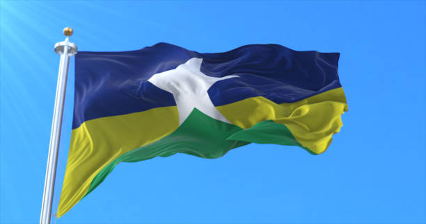 bandera del estado de rondonia, brasil - state representatives fotografías e imágenes de stock