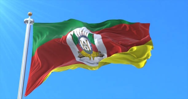 bandera del estado de rio grande do sul, brasil - rio grande fotografías e imágenes de stock