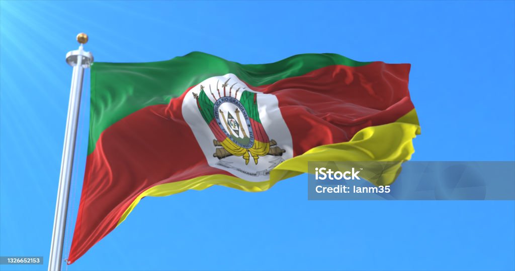 Rio Grande do Sul state flag, Brazil Rio Grande do Sul State Stock Photo