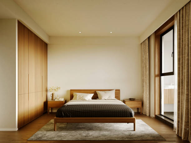 istock 3d render of luxury hotel suite room, bedroom 1326653544