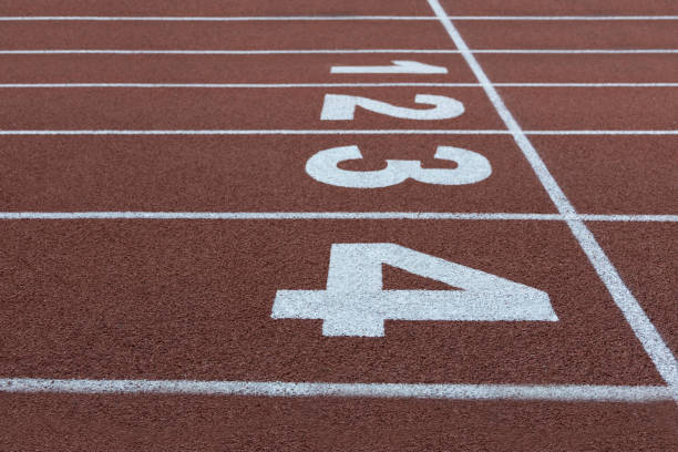 istock lanes on a running track with numbers 1326655689