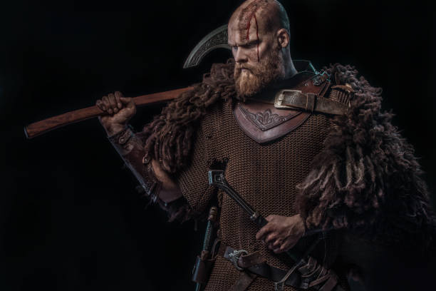 istock Bloody Viking warrior in studio shot 1326656046