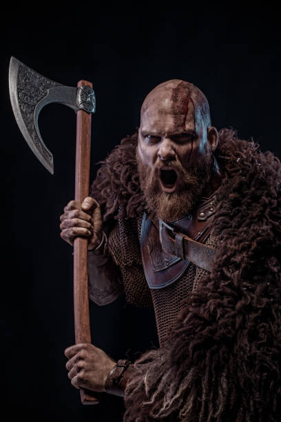 istock Bloody Viking warrior in studio shot 1326656074