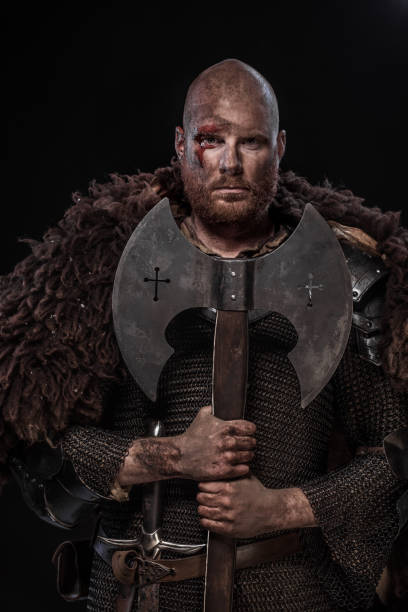 istock Bloody Viking warrior in studio shot 1326656139