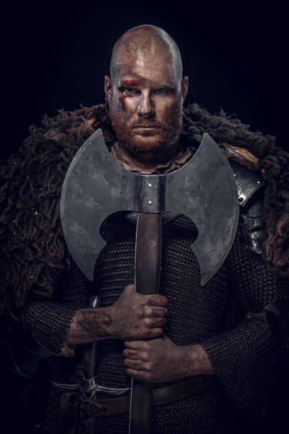 istock Bloody Viking warrior in studio shot 1326656208
