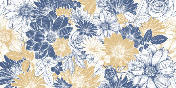 цветочный фон шаблона - pattern flower backgrounds repetition stock illustrations