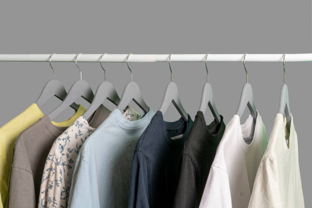 istock hanger rack with now clothes, studio shot 1326668993