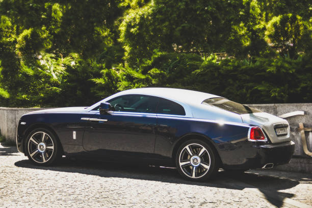 Luxury British Rolls-Royce Wraith car parked in the city stock photo