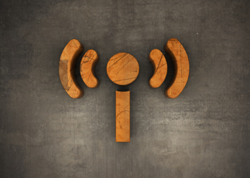 Wooden Wireless Symbol on The Wall