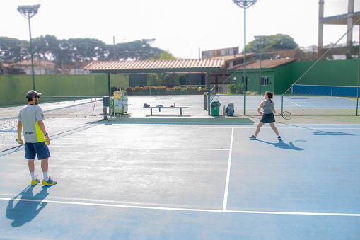 athlete in game training on the tennis court