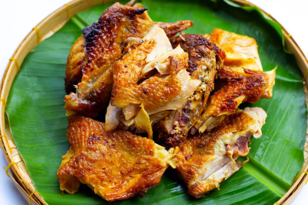 istock Grilled chicken, Thai style food on banana leaf 1326685637