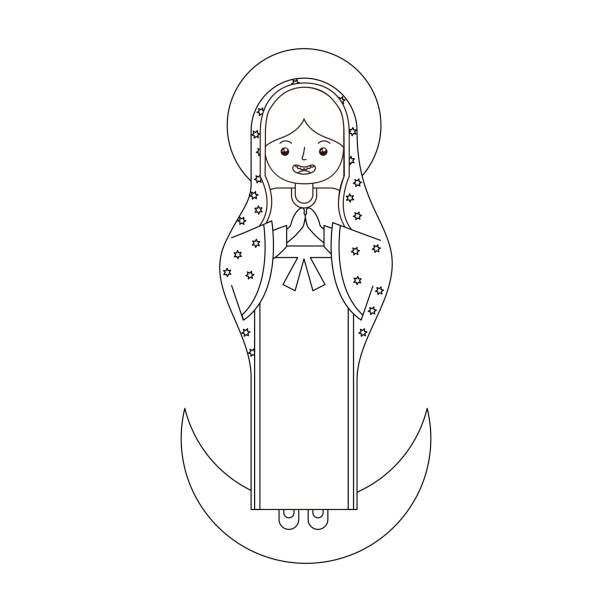 Ilustración de Caricatura De La Virgen De Guadalupe y más Vectores Libres  de Derechos de La Virgen María - La Virgen María, Espiritualidad,  Ilustración - iStock