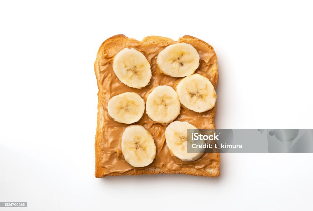 Peanut butter sandwiches with banana Peanut Butter Stock Photo