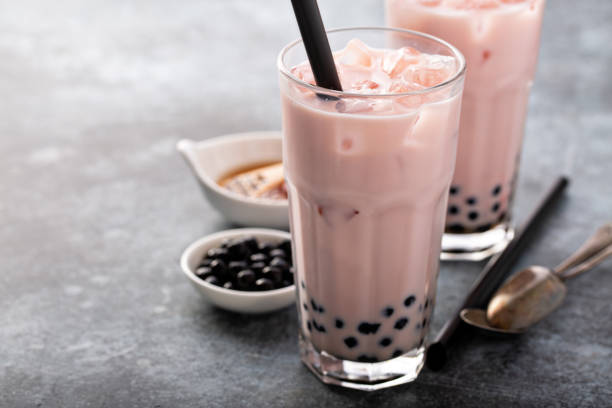 istock Homemade strawberry milk bubble tea 1326709475