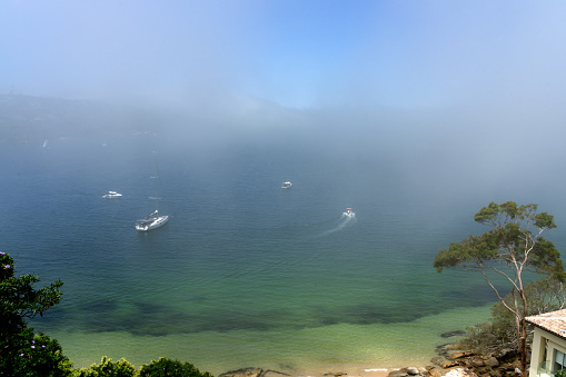 Mystic fog over the Chinamans beach, Mosman. Australia.