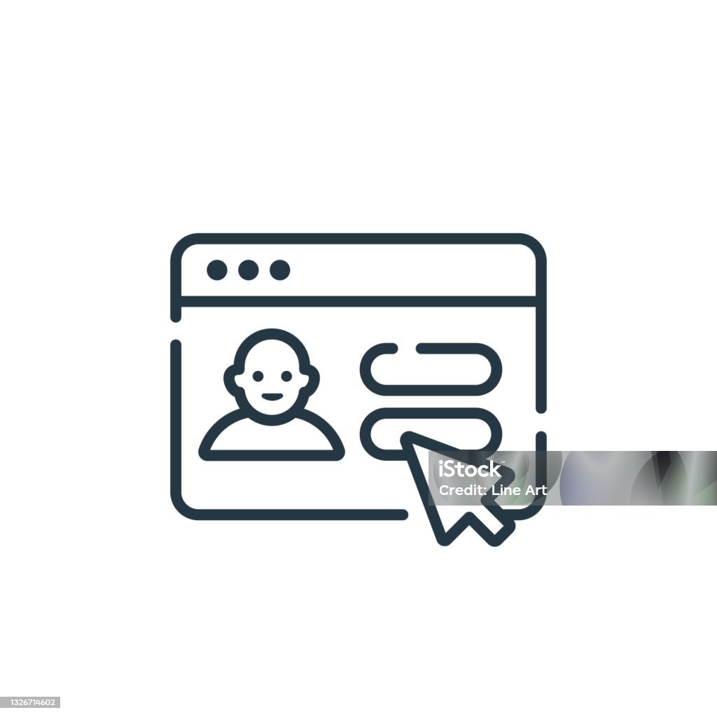 Simbol Login Vektor Ikon Login Dari Konsep Pemrograman Ilustrasi Garis Tipis Dari ...