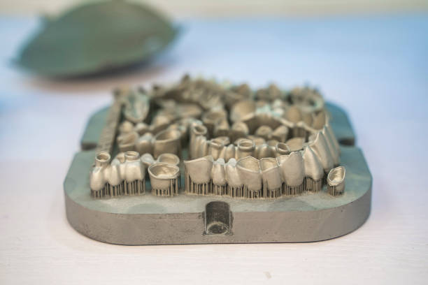 Tooth dental crowns created on 3d printer for metal