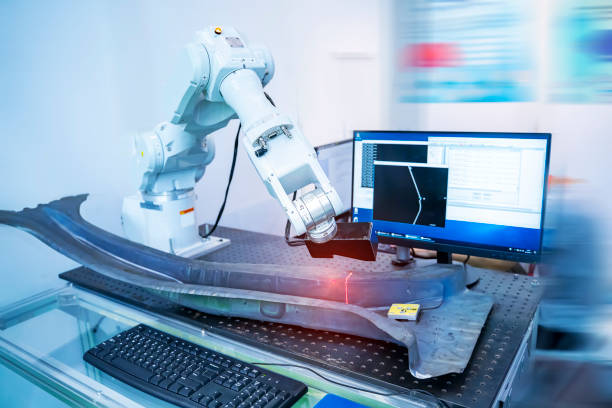 istock robotic arms measuring the car part 1326727513