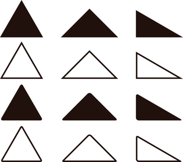 Triangle icon set Vector icon set triangle percussion instrument stock illustrations
