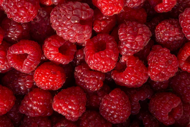 istock Ripe sweet raspberry background close up 1326738766