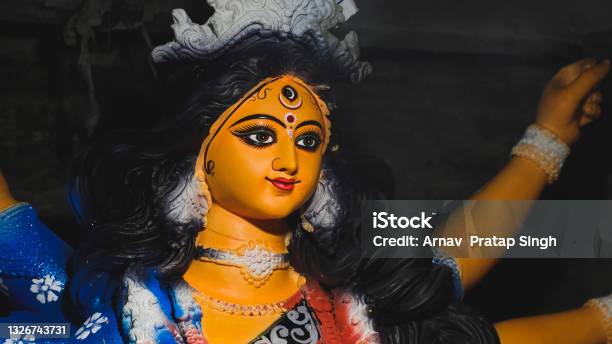 Beautiful Portrait Of Hindu Goddess Durga Stock Photo - Download Image Now - Durga, Art, Beauty