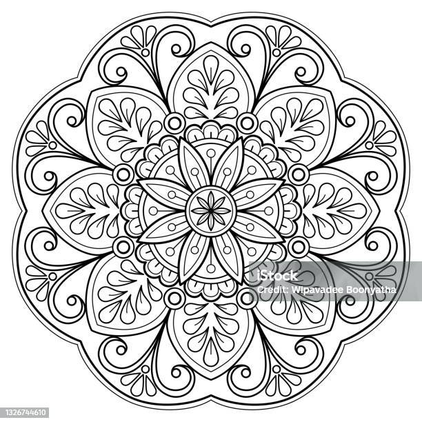 Mandala Pattern Coloring Book Wallpaper Design Art Tile Pattern Greeting  Card Sticker Lace Pattern And Tattoo Yoga Design Hand Drawn Mandala Vector  On White Background Stock Illustration - Download Image Now - iStock