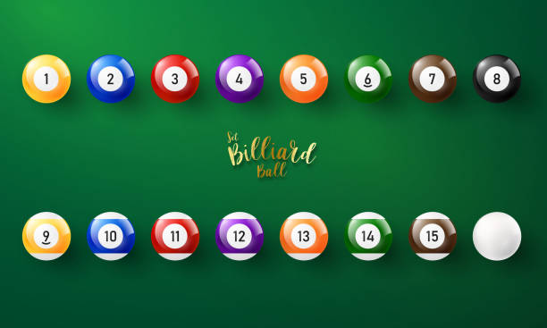 billard pool bälle zahlen sport thema. vektor - poolkugel stock-grafiken, -clipart, -cartoons und -symbole