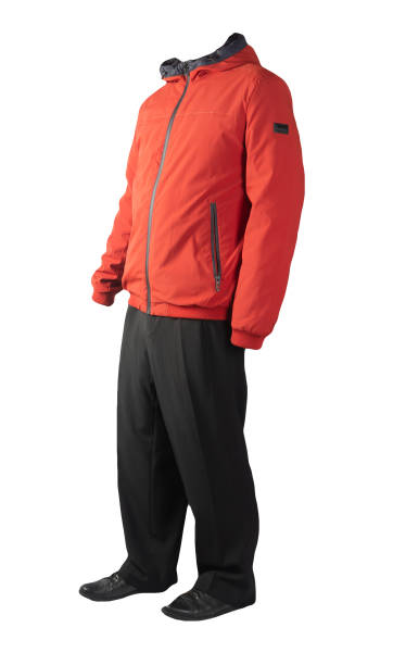 istock men's jacket , pants  and leather shoes isolated on white background. 1326754994