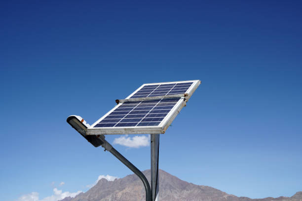 Solar panels for Solar energy  for home use with sunny day clearly blue sky texture - \nRenewable energy, clean, new trend technology electrical
