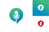 istock Podcast Chat Logo Template Design Vector, Emblem, Design Concept, Creative Symbol, Icon 1326757501