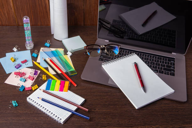 istock Working with a laptop computer with a connection to a webinar to view e-business, business concept 1326766036