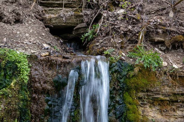 istock Millennial cold forest creek, little waterfall 1326766814
