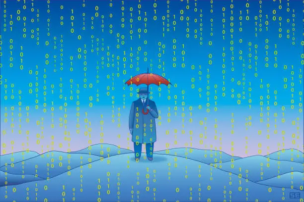 Vector illustration of Digital Rain 2