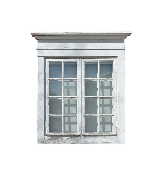 istock Wooden Window isolated on white background. 1326774583