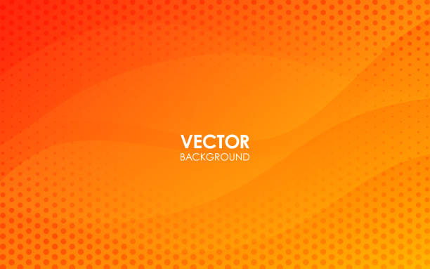 orange kurve hintergrund mit punkten. vektor-illustration. - orange stock-grafiken, -clipart, -cartoons und -symbole