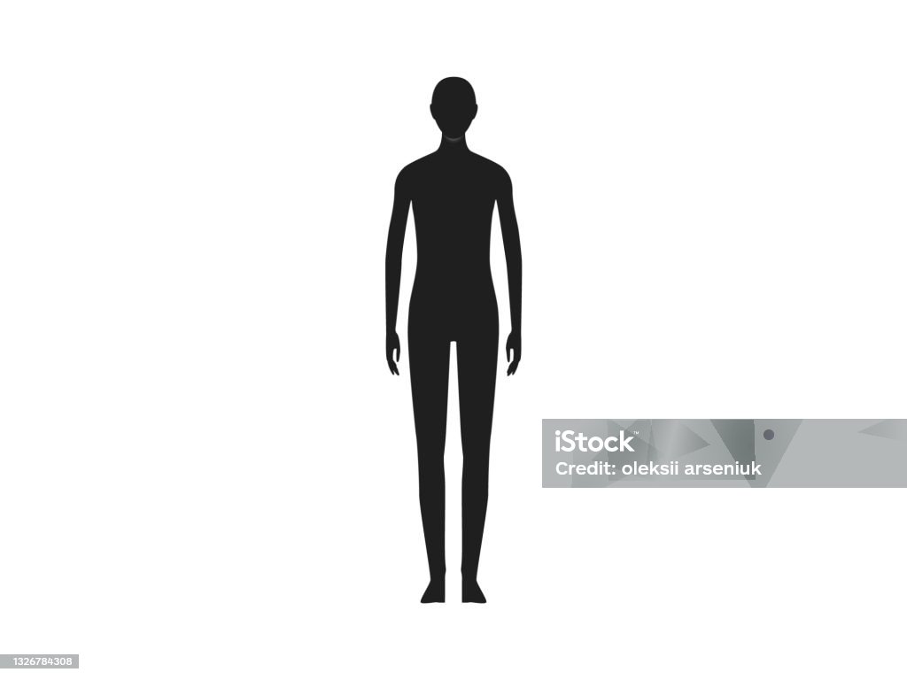 Front view of a neutral gender human body silhouette. Front view of a neutral gender human body silhouette People stock vector