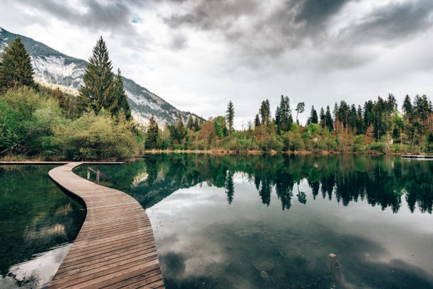 alpine lake in switzerland