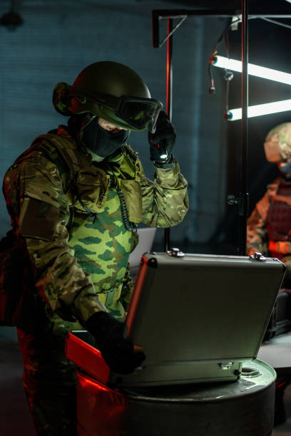 istock One of men in camouflage uniform checking suitcase 1326792637