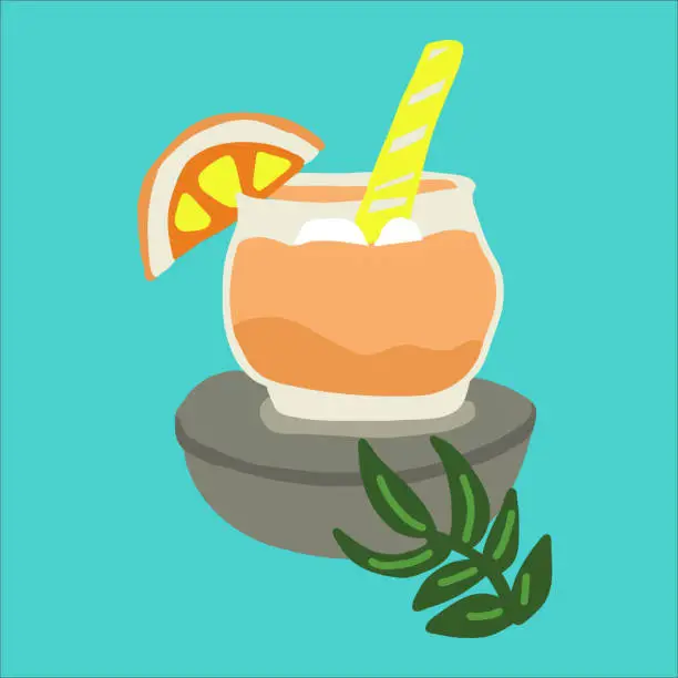 Vector illustration of Orange juice