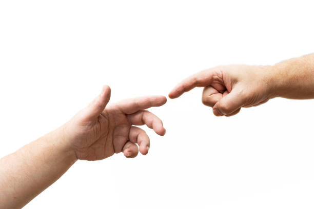 istock Representation of Michelangelo's creation from the Sistine Chapel on white background. 1326806696