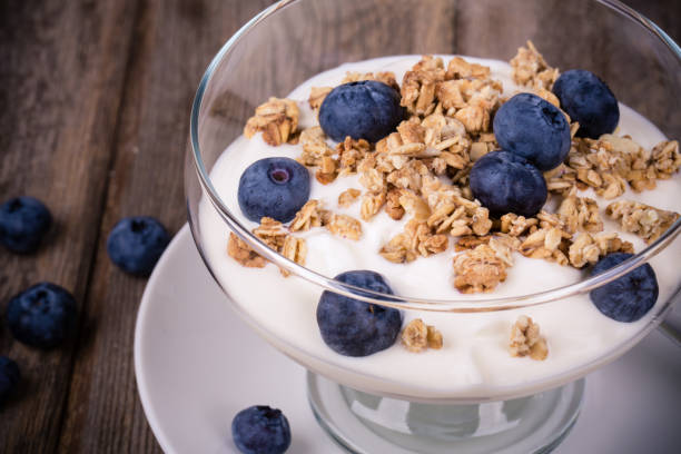 istock Yogurt with granola and blueberries. 1326806810