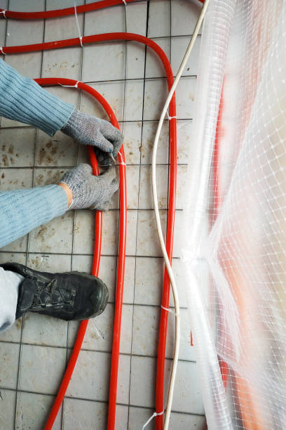 istock Modern manual storage of underfloor heating in a new home. 1326807986