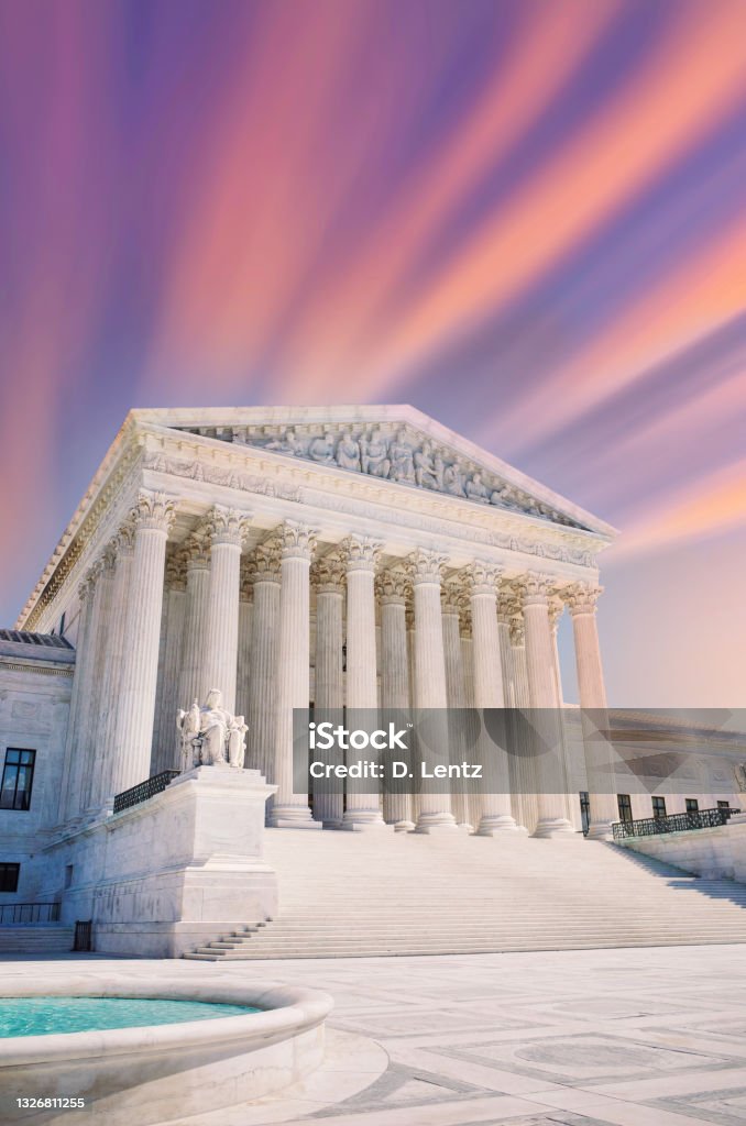 Supreme Court in Washington DC United States Supreme Court Building in Washington DC. Law Stock Photo
