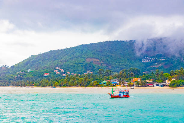 istock Koh Samui trip and panoramic view of beach on cloudy and rainy day. 1326818443
