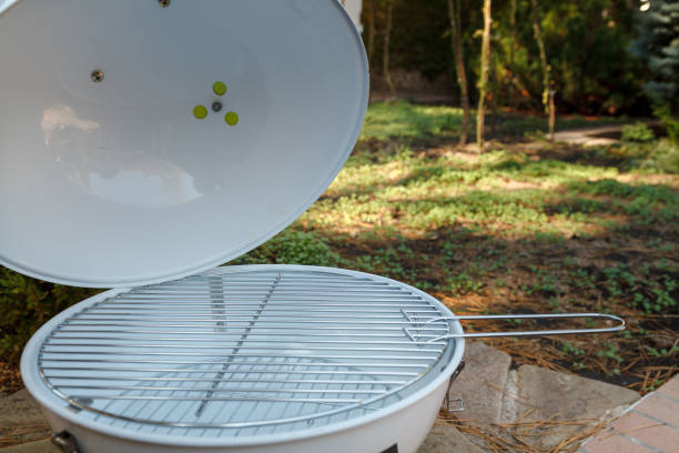 istock Round metal brazier with barbecue mesh 1326819481