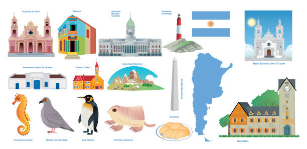 argentyna symbole - argentine culture stock illustrations