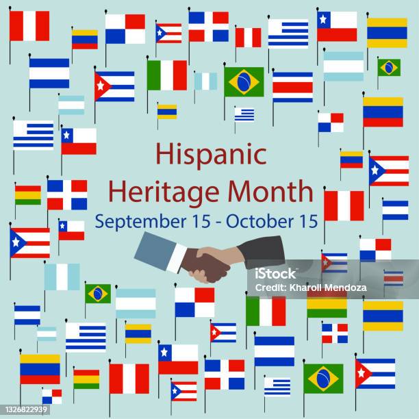 National Hispanic Heritage Month September 15 To October 15 Cultural And Ethnic Diversity Stock Illustration - Download Image Now