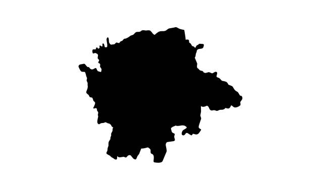 Black silhouette map of Karnataka country in India silhouette map of Karnataka country in India on white background bengaluru map stock illustrations