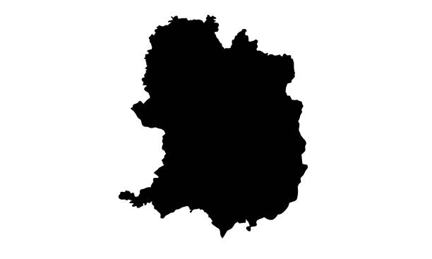 Black silhouette map of the city of Bielefeld in Germany silhouette map of the city of Bielefeld in Germany on white background leverkusen stock illustrations